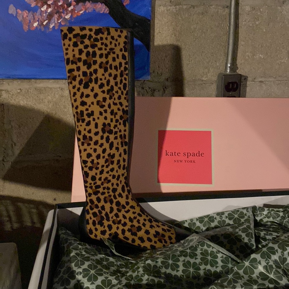 knee length boots leopard from Kate Spade. They are brand new